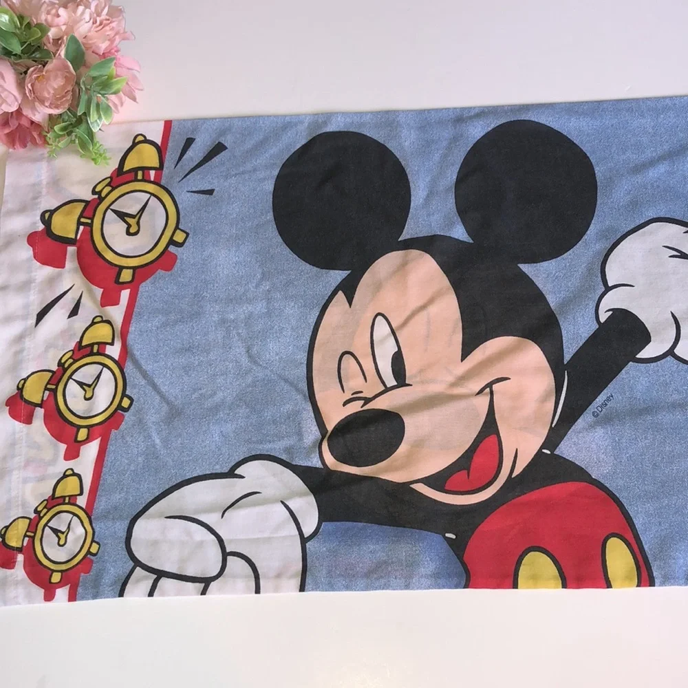 Mickey Mouse Pillowcase Vintage Mickey Bedding Mickey VTG sleeping pillowcase
